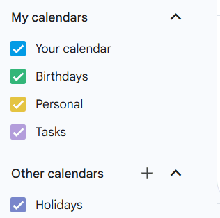 The left column of Google Calendar: next to the «Other calendars» entry there is the + button to press.